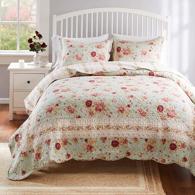Greenland Home Antique Rose 100% Cotton Heirloom-Quality Quilt Set, 2-Piece - Image 9