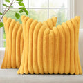 decorUhome Summer Cozy Faux Fur Throw Pillow Covers 16x16 Set of 2 Decorative by decorUhome