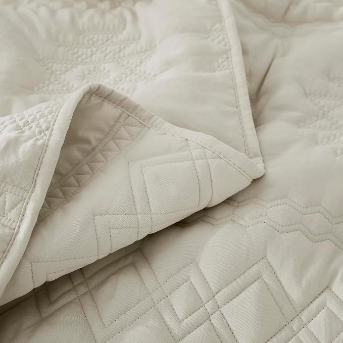 WDCOZY Beige Boho Twin Quit Size Bedding Set - Image 6