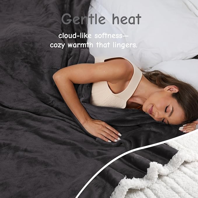 Electric Heated Blanket Throw Size 50"x60", Soft Flannel - Image 3