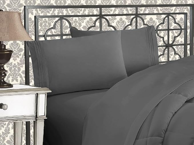 Elegant Comfort Luxurious 1500 Premium Hotel Quality Microfiber Three Line by ELEGANTCOMFORT
