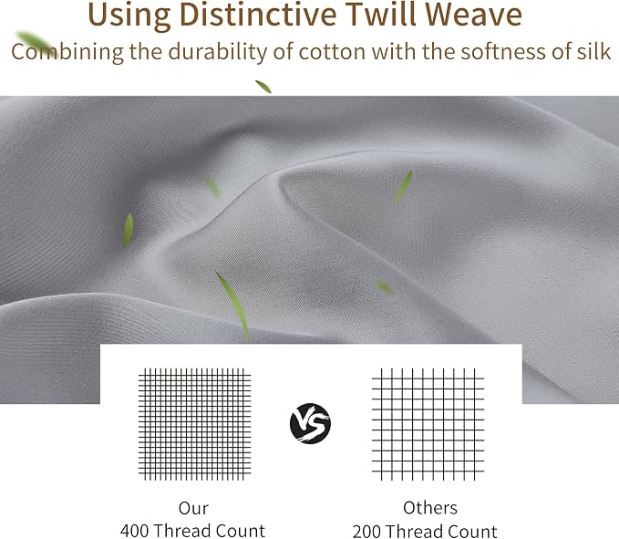 4-Pack Bamboo Viscose Zippered Pillow Cases King Size, 400 Thread Count Cooling - Image 2