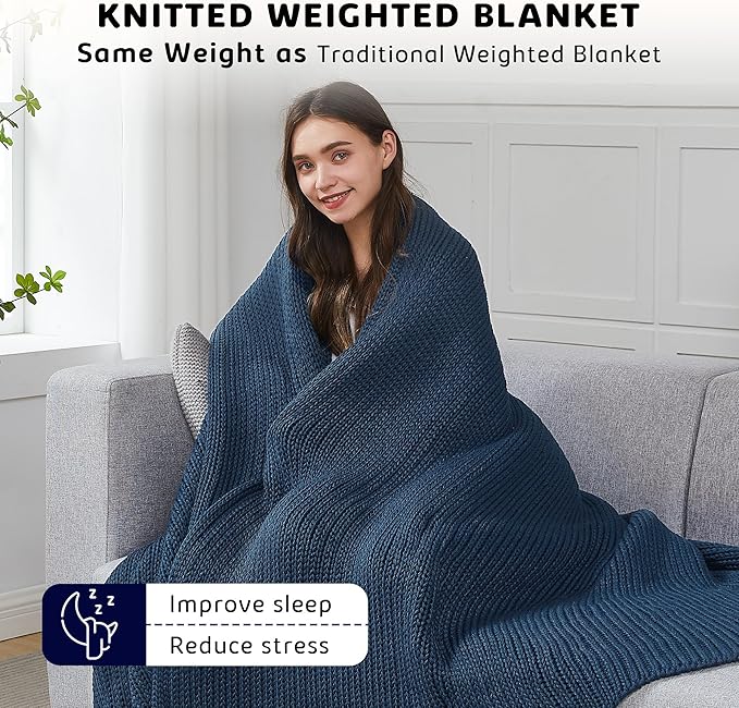 L'AGRATY Knitted Weighted Blanket - Image 3