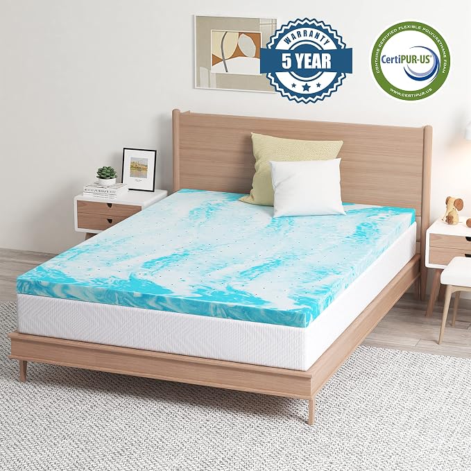 EGO Topper 3 Inch Twin XL Memory Foam Mattress Topper, Cooling Gel Foam - Image 4