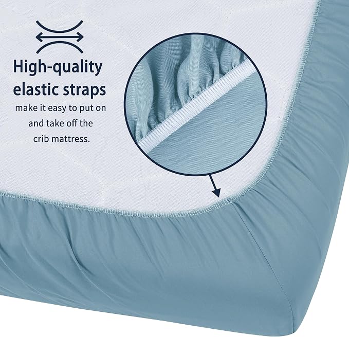 GUNTAIL Pack and Play Sheets Fitted, 2 Pack Pack n Play Sheets - Image 4