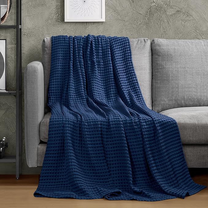 Utopia Bedding 100% Cotton Waffle Weave Blanket Queen Size - Image 4