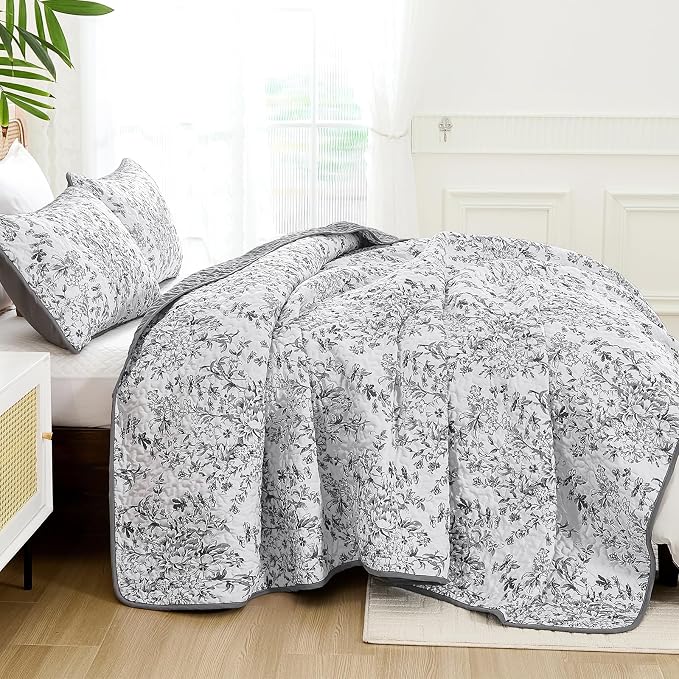 WONGS BEDDING Quilt Queen Size, Botanical Quilt - Image 3