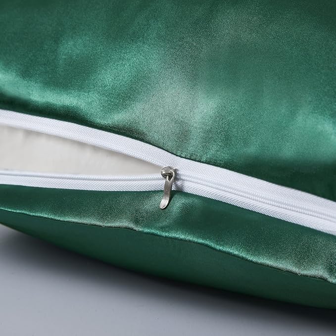 Satin Pillowcases with Zipper （20x26）, Standard Size Pillowcases Set of 2 - Image 3
