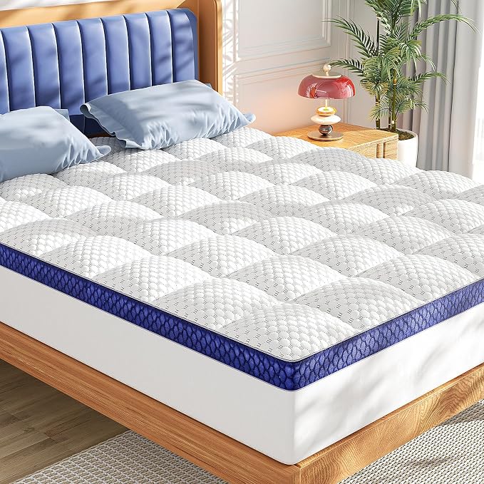 BEDELITE Twin Mattress Topper 3 Inch Thick Mattress Pad, Plush Pillow Top Bed by BEDELITE