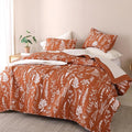JANZAA Quilts Queen Size Floral Bed Spread Terracotta Quilts Queen Size by JANZAA