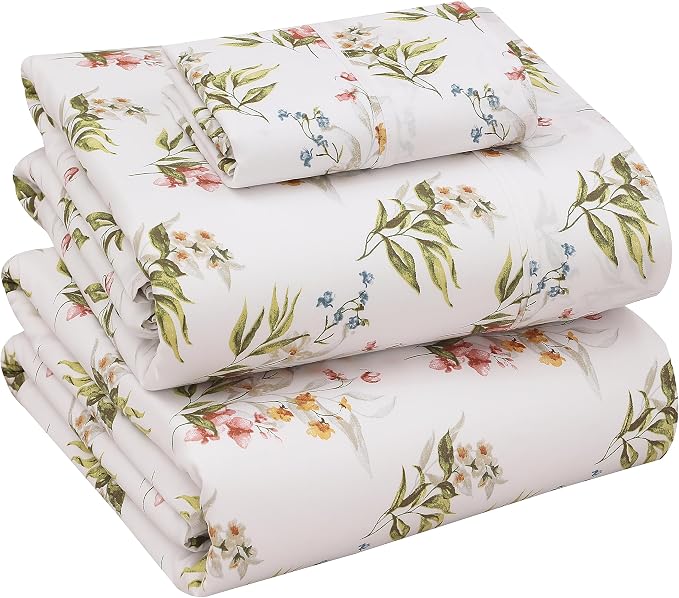 RUVANTI 100% Cotton Sheets – Twin Size Percale Bedding, Cooling & Breathable by Ruvanti