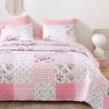 YIKUSH Quilt Sets Queen Size Floral Quilt Set 3 Pieces Bedding Set Bedspreads by YIKUSH