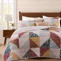 BLOOMHAVEN Quilt Set Twin Size, Patchwork Burnt Orange Floral Quilt Sets by BLOOMHAVEN