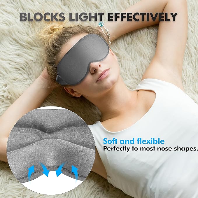 Sleep Eye Mask for Men Women, Sleeping Mask for Side Sleeper, Travel Blackout - Image 5