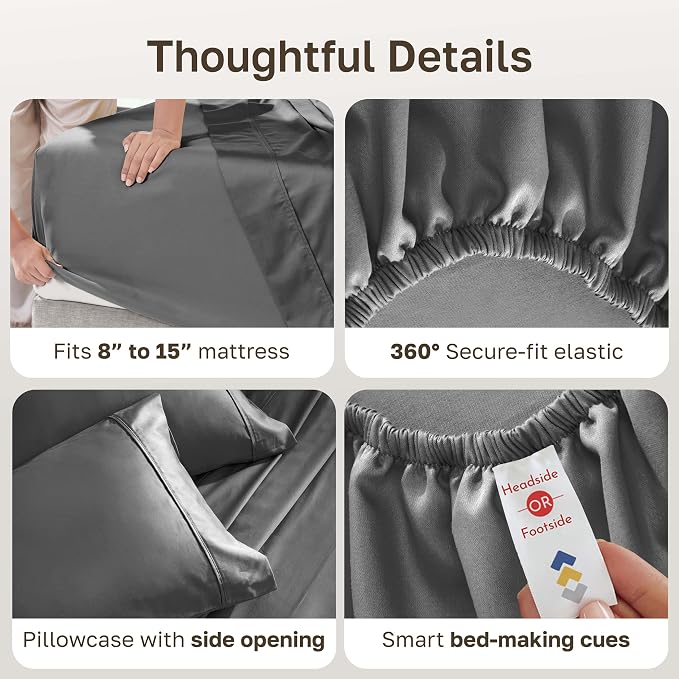 California Design Den Soft 100% Cotton Twin Sheet Set, 400 Thread Count Good - Image 5