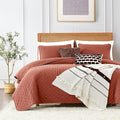 ROARINGWILD Burnt Orange Quilt Sets King Size by ROARINGWILD
