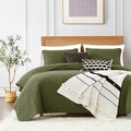 ROARINGWILD Olive Green Cloud Twin Size Quilt Bedding Sets by ROARINGWILD