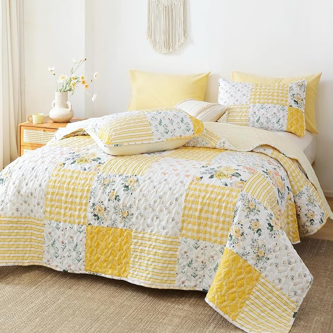YIKUSH Quilt Sets Twin Size Floral Quilt Set 2 Pieces Bedding Set Bedspreads - Image 6
