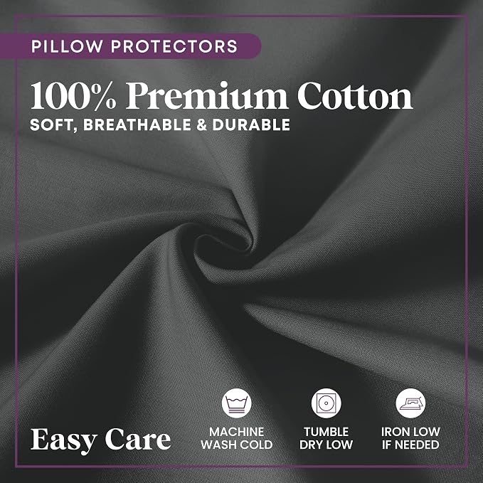 CirclesHome Pillow Protectors 2 Pack Standard Zippered - Image 4