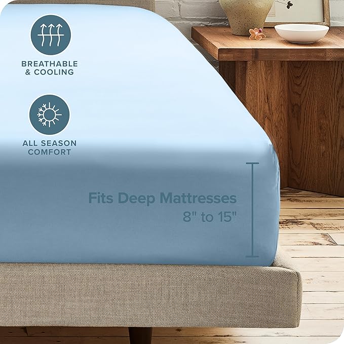 Bare Home 2-Pack Fitted Bottom Sheets King - Image 4