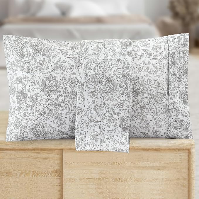 Elegant Comfort Luxury Soft Bed Sheets Paisley Pattern - Image 5