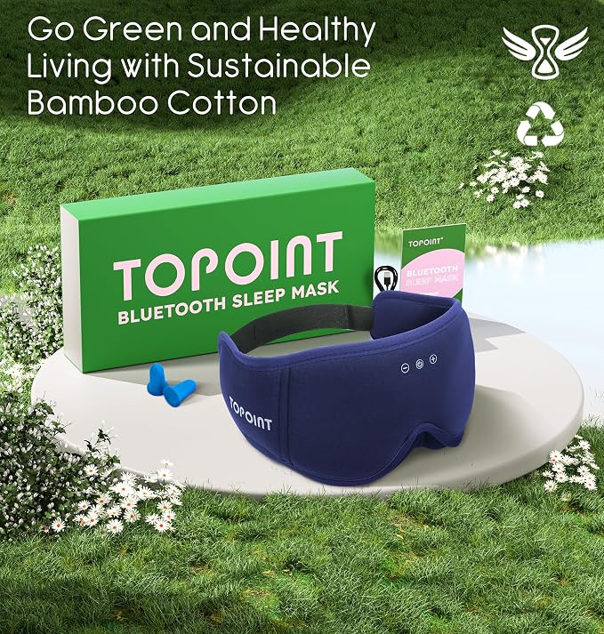 Sleep Mask with Headphones Bluetooth 5.4, TOPOINT 3D Eye Mask Blackout with - Image 8