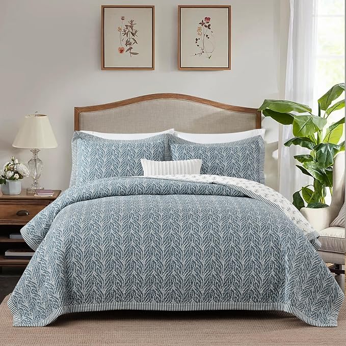 SahSahCasa Quilt Set Queen Size, 100% Cotton Quilt Bedding Set Bedspread - Image 4