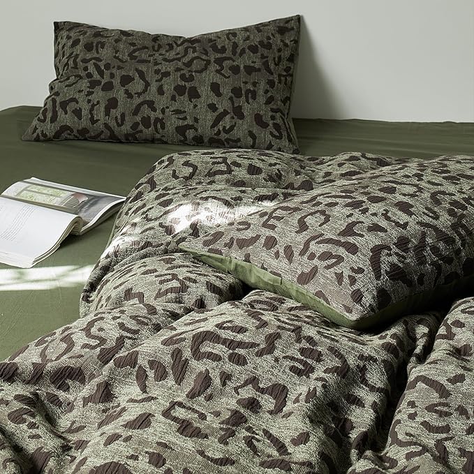 mixinni Leopard Duvet Cover Full Size, Premium Yarn-Dyed Jacquard Cotton Duvet - Image 4