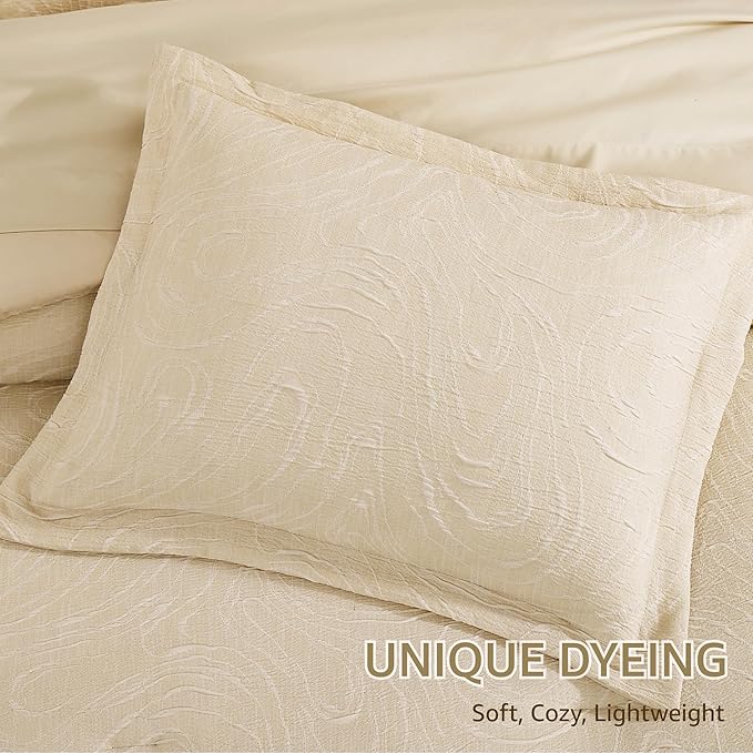 Monbix Full Size Comforter Set, Birch Marble Pattern Bedding Comforter - Image 6