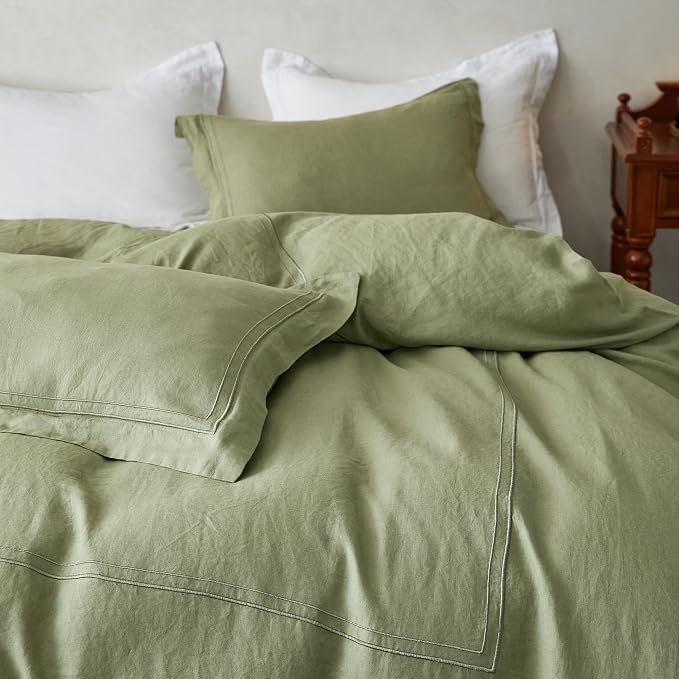 Simple&Opulence 100% Washed Linen Duvet Cover Set 104"x92" - Image 9