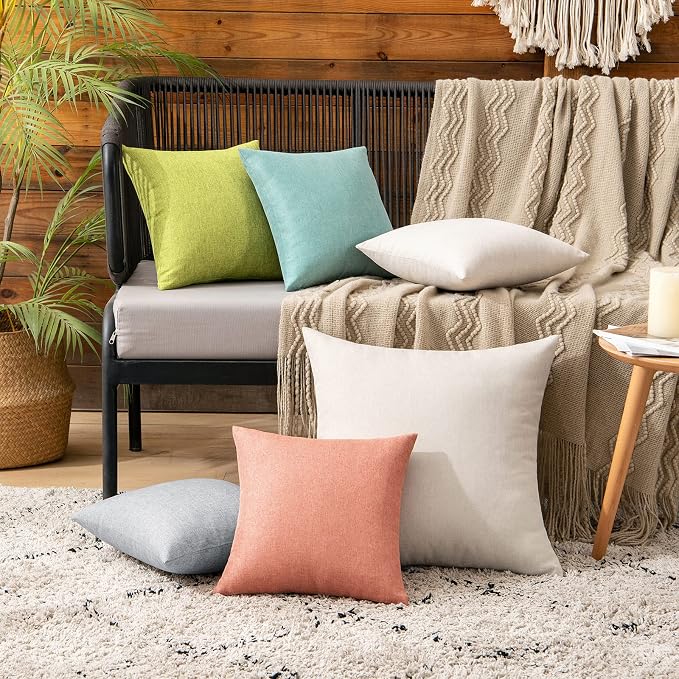 MIULEE Pack of 2 Decorative Outdoor Solid Waterproof Throw Pillow Covers Spring - Image 3