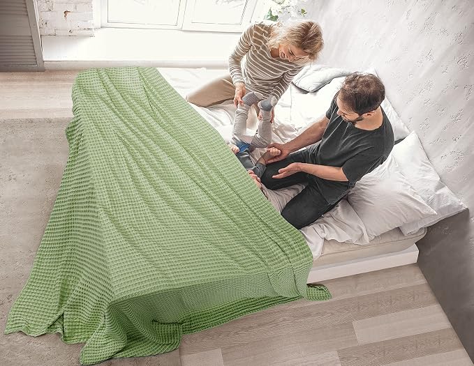 Utopia Bedding 100% Cotton Waffle Weave Blanket Queen Size - Image 7