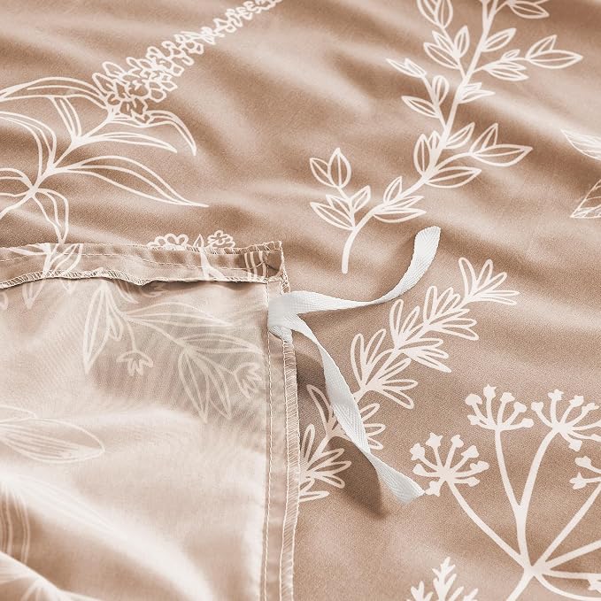 MUXHOMO Duvet Cover King Size, Reversible Floral Rosy Gold Duvet Cover Set - Image 4