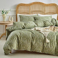 mixinni 3 Pieces Duvet Covers Queen Size, 100% Cotton Comforter Cover by mixinni