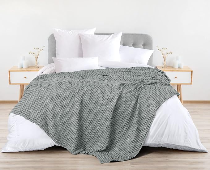 Utopia Bedding 100% Cotton Waffle Weave Blanket Big Size - Image 8