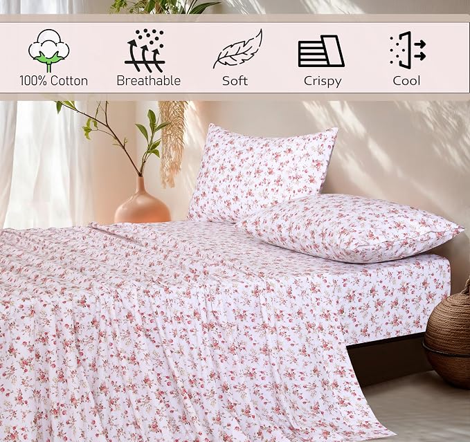 RUVANTI 100% Cotton Sheets – Twin XL Size Percale Bedding, Cooling & Breathable - Image 5
