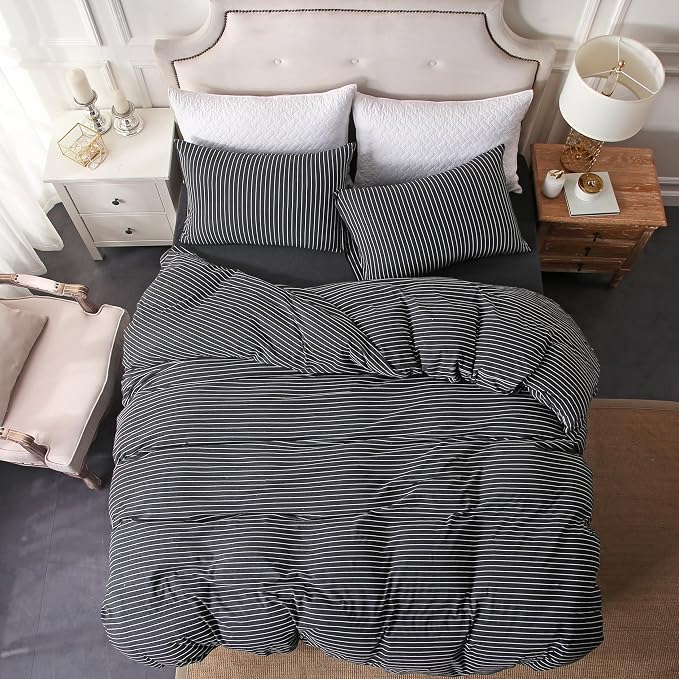 PURE ERA Jersey Knit Duvet Cover Set 100% T-Shirt Heather Cotton Super Soft - Image 9