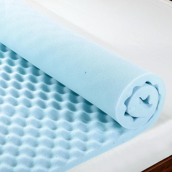 Best Price Mattress 1.5 Inch Egg Crate Memory Foam Mattress Topper, Cooling Gel - Image 3