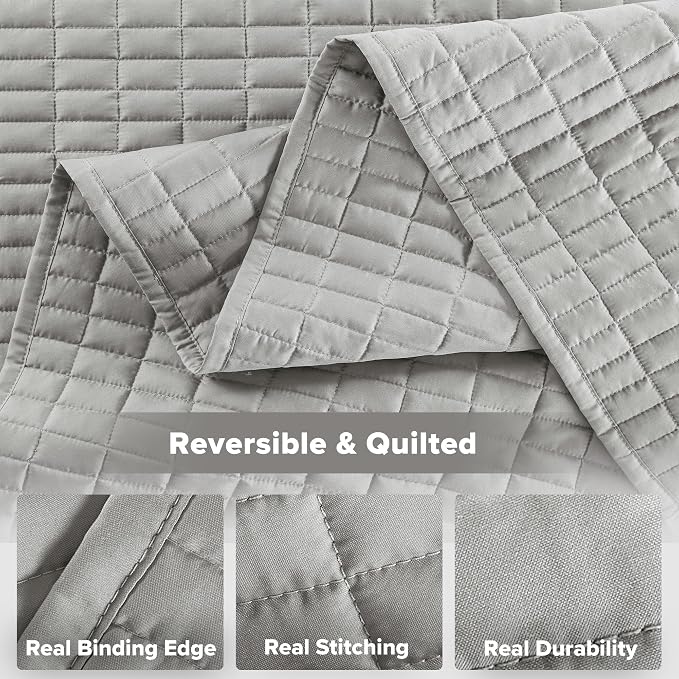 Comfort Spaces Kienna Quilt Set- Double Sided Stitching Design Summer Blanket - Image 6
