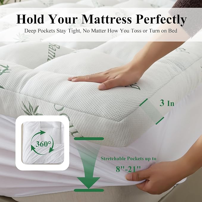 ELNIDO QUEEN® 3 Inch Memory Foam Mattress Topper Queen Size - Image 7