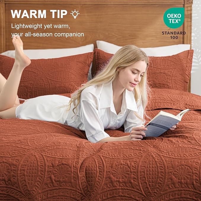 Love's cabin Quilts for Full Bed Umber Bedspreads Bedding Set - Image 4