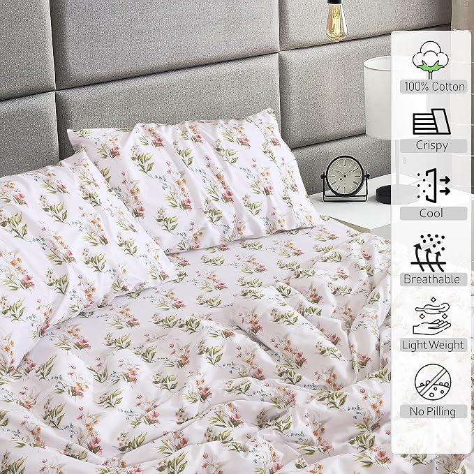 RUVANTI 100% Cotton Sheets – King Size Percale Bedding, Cooling & Breathable - Image 3