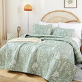 JANZAA Twin Quilt Sage Green Quilt Bed Spread Boho Quilt by JANZAA