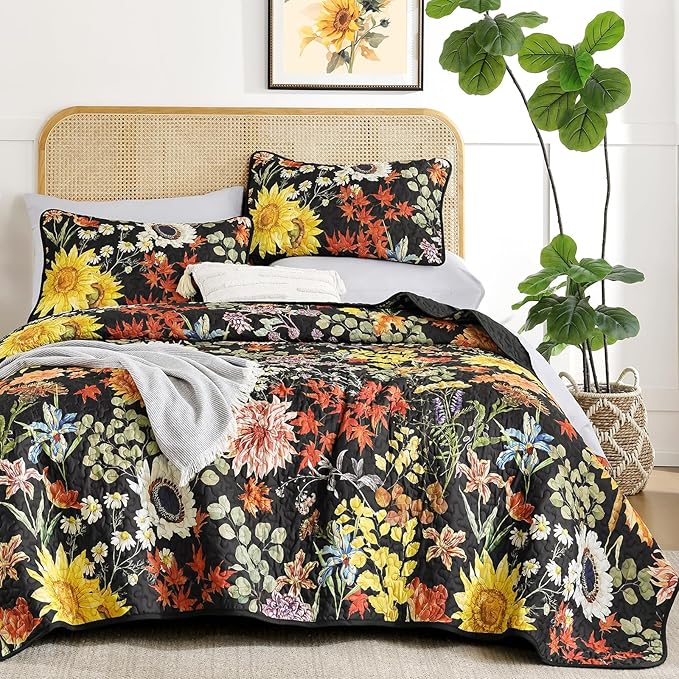 Yiran Quilt King Size, 3 Pieces Spring Summer Soft Lightweight Microfiber by Yiran