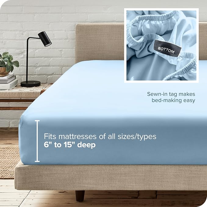 Bare Home Fitted Bottom Sheet Twin Size - Image 6