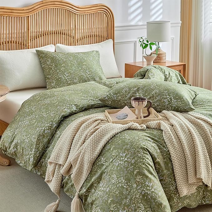 mixinni 3 Pieces Duvet Covers Queen Size, 100% Cotton Comforter Cover - Image 3