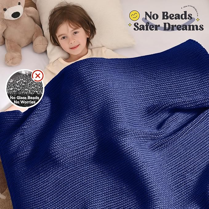 Guohaoi Knitted Weighted Blanket Kids No Beads Cooling Heavy Blanket, Home - Image 3
