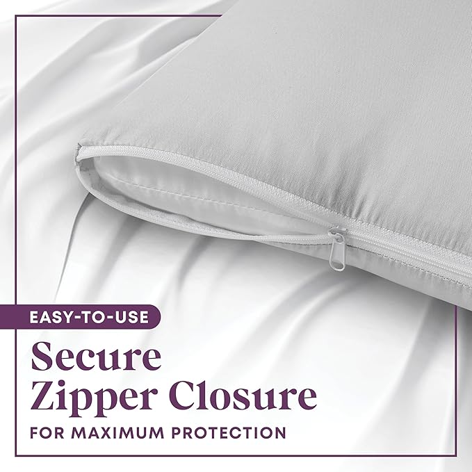 CirclesHome Pillow Protectors 2 Pack King Zippered - Image 3