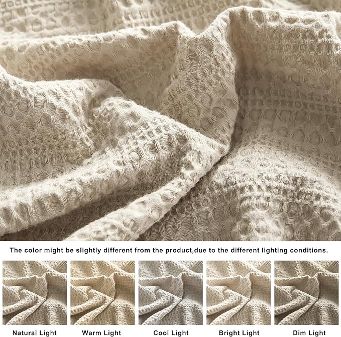 WDCOZY 100% Cotton Luxury Honeycomb Duvet Cover Set Queen Size - Image 4