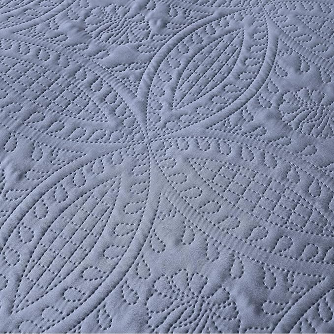 akkialla Twin Quilt Set, Bluish Grey Ultrasonic Twin Quilt Bedding Set - Image 7